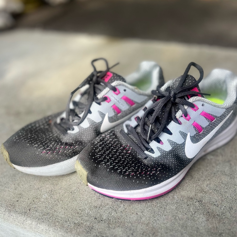 Nike Black and Pink Athletic Sneakers